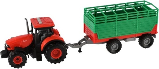 Traktor Zetor s vlekem plast na setrvačník na bat. se světlem se zvukem