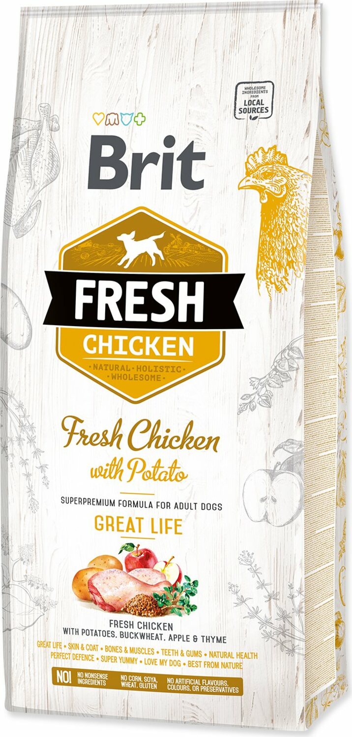 Krmivo Brit Fresh Chicken with Potato Adult Great Life 12kg