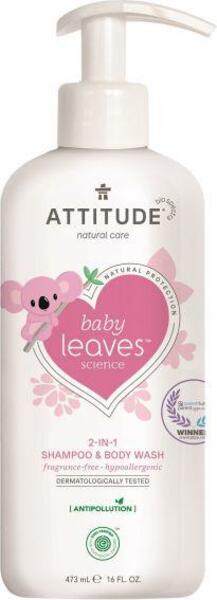 ATTITUDE Dětské tělové mýdlo a šampon 2v1 Baby listy bez vůně 473 ml