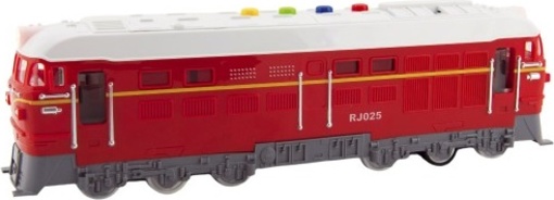 Lokomotiva/Vlak červená plast na baterie se zvukem se světlem