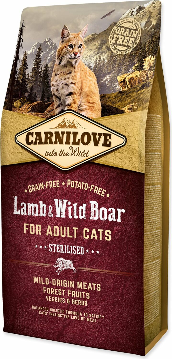 Krmivo Carnilove Sterilisod Adult Cats Lamb & Wild Boar 6kg