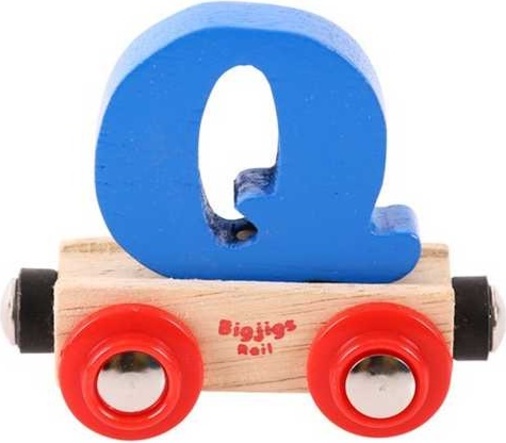 Bigjigs Rail Vagónik dřevěné vláčkodráhy - Písmeno Q