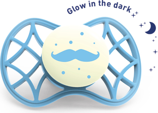 Ortodontický dudlík Cool 6m + svítící ve tmě, Dusk blue