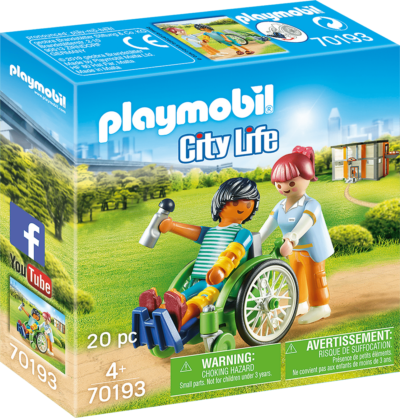 PLAYMOBIL City Life 70193 Pacient na invalidním vozíku