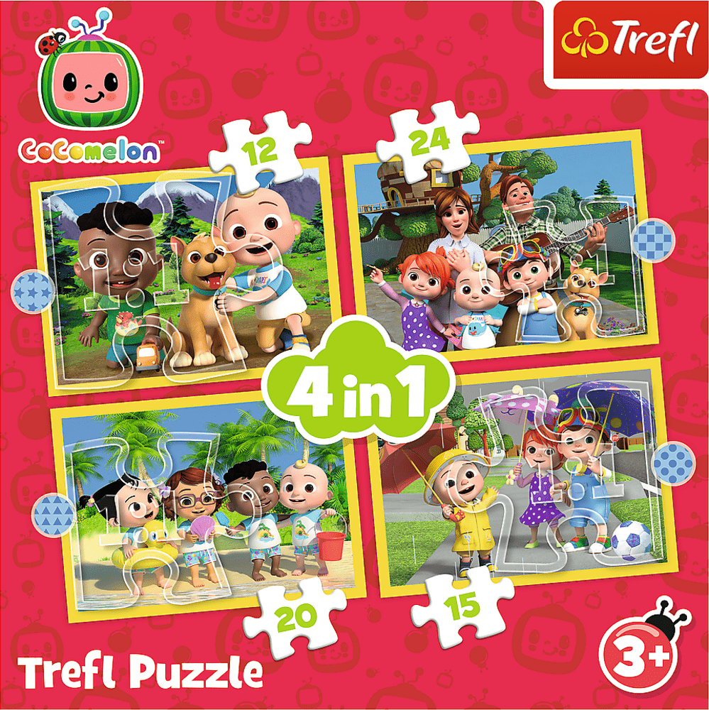 Trefl Puzzle 4v1 - Cocomelon, zoznámte sa s hrdinami / Cocomelon