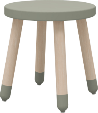 Flexa Dřevěná židle bez opěradla pro děti šedozelená Dots