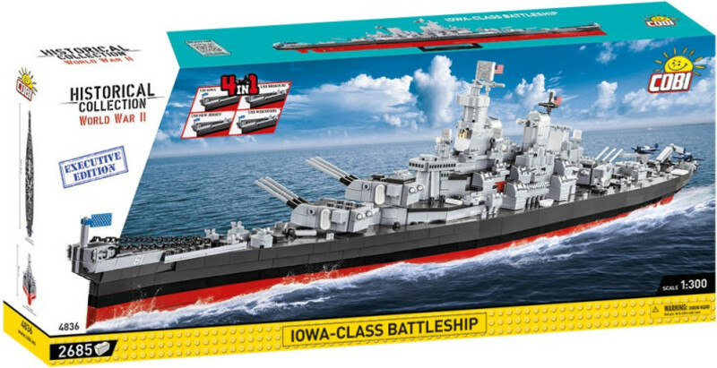 Cobi II WW IOWA-class battleship 4 v 1, 1:300, 2685 k EXECUTIVE