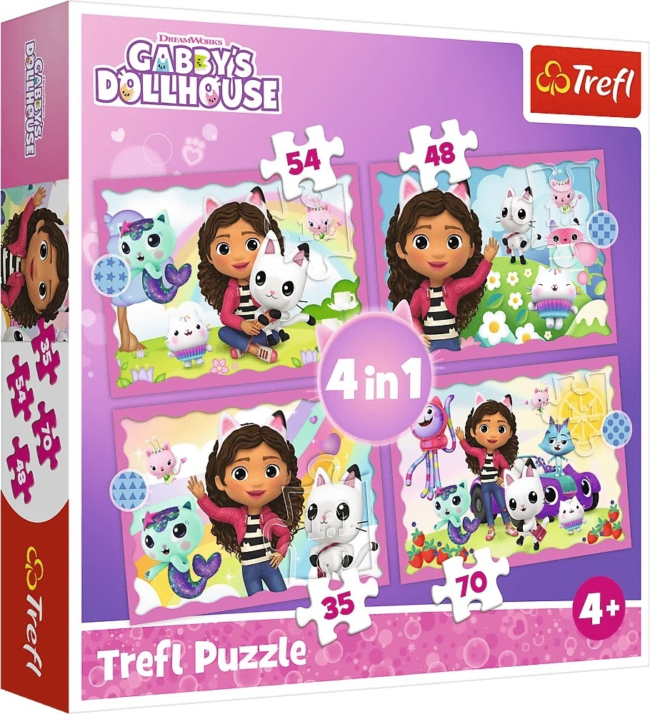 Puzzle 4v1 - Gabbyine dobrodružství / Universal Gabby´s Dollhouse