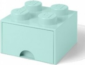 LEGO® úložný box 4 - se zásuvkou aqua 250 x 250 x 180 mm