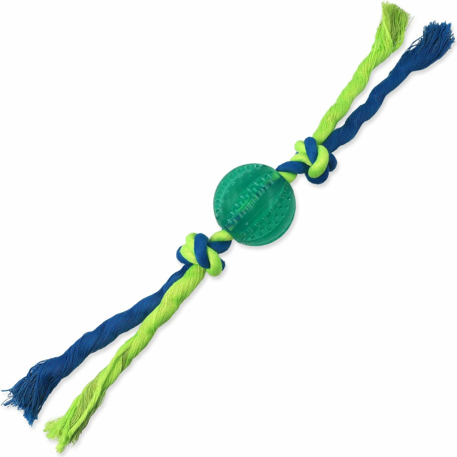 Hračka Dog Fantasy DENTAL MINT míč s provazem zelená 5x22cm
