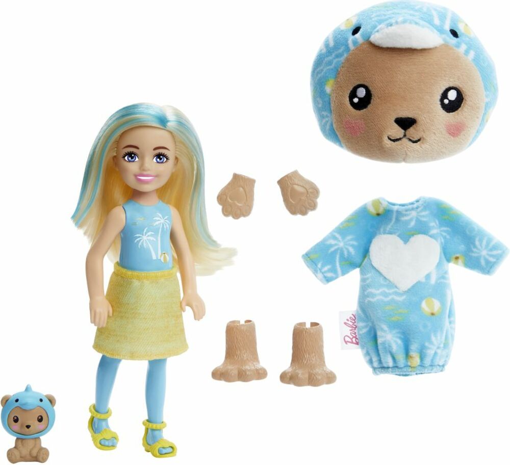 Mattel Barbie Cutie Reveal Chelsea v kostýme - Macko v modrom kostýme delfína