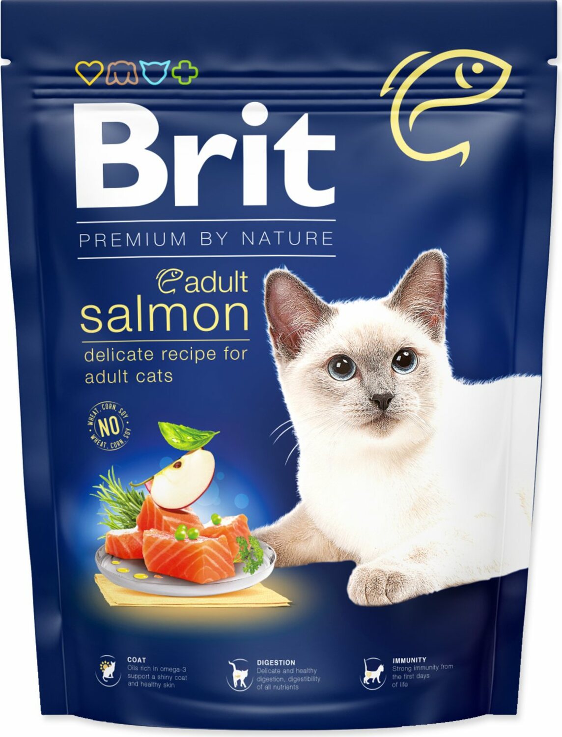 Krmivo Brit Premium by Nature Cat Adult Salmon 300g