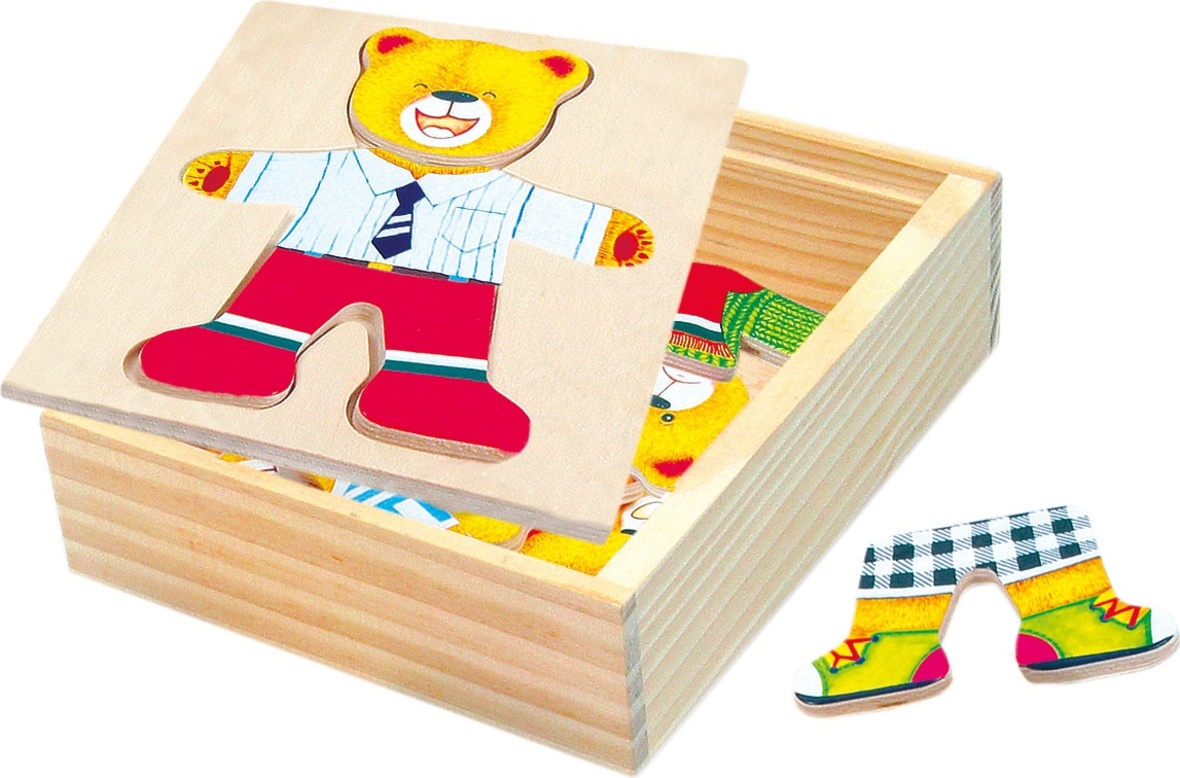 Bino Puzzle-šatní skříň-medvídek