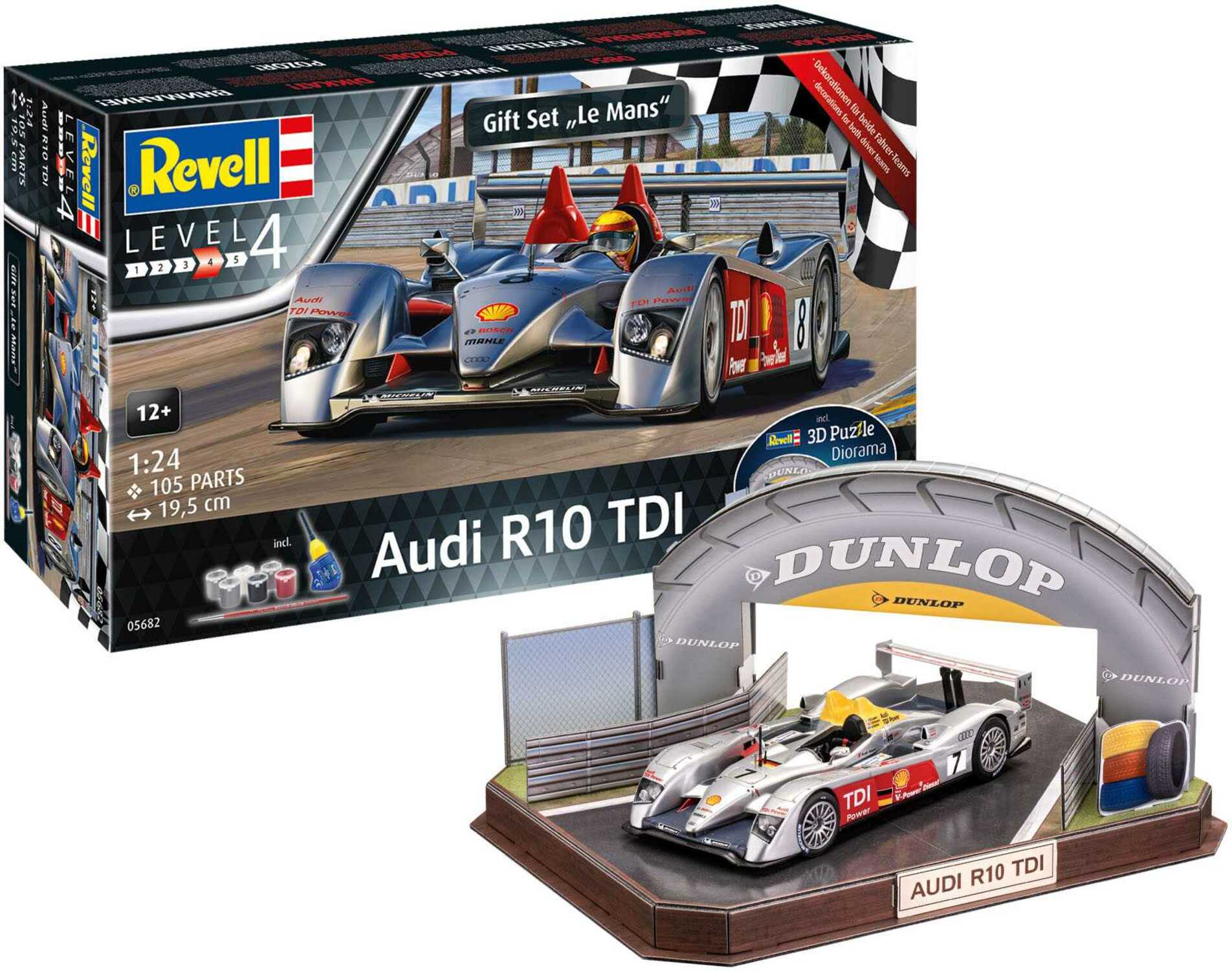 Gift-Set Diorama 05682 - Audi R10 TDI + 3D Puzzle (LeMans Racetrack) (1:24)