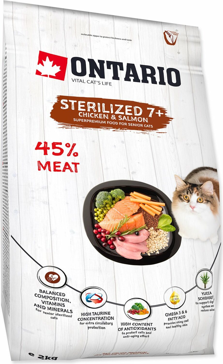 Krmivo Ontario Cat Sterilised 7+2kg