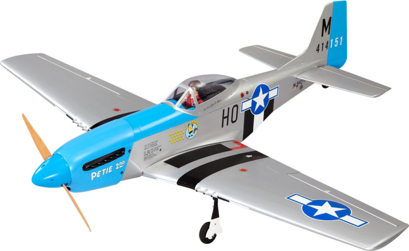P-51D Mustang 20cc 1.7m ARF modrý