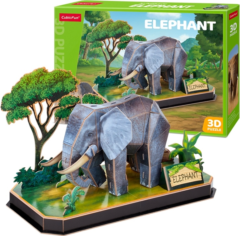 Puzzle 3D Zvířecí kamarádi Slon - 42 dílků