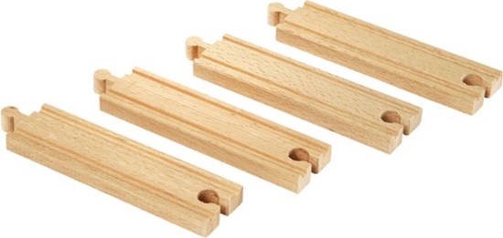 Echt Holz Schienen Ergänzungs Set Kombinierbar Echtholz Kinderspielzeug 34 tlg 