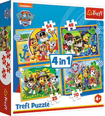 Trefl Puzzle 4v1 - Prázdniny Paw Patrol / Viacom PAW Patrol