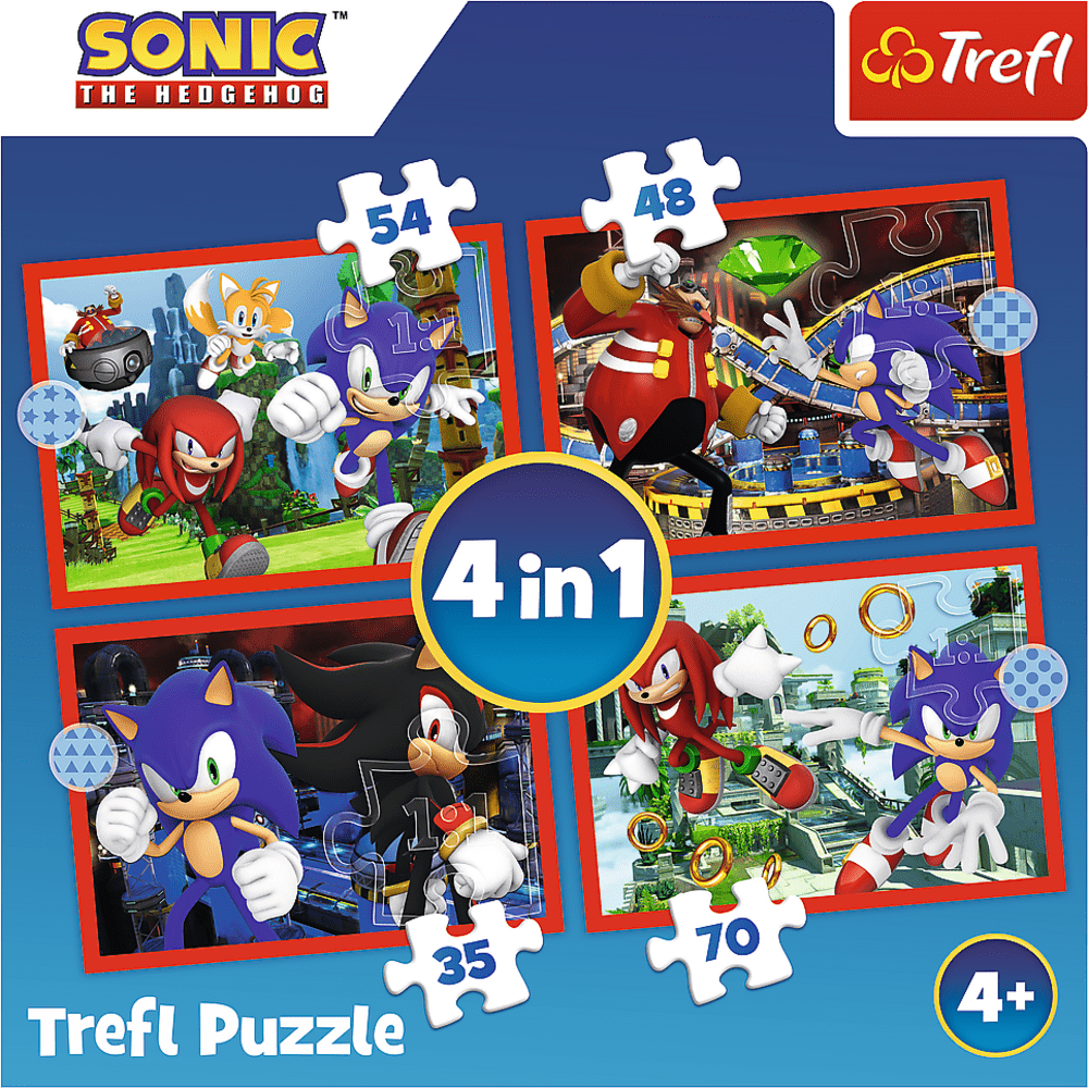 Trefl Puzzle 100 pezzi - Incontra Sonic / SEGA Sonic The Headgehog - Puzzle  per bambini