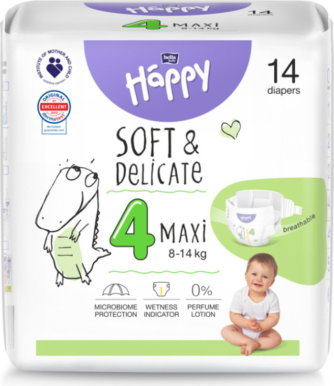 BELLA HAPPY Baby Plenky jednorázové Maxi 8-14 kg 14 ks