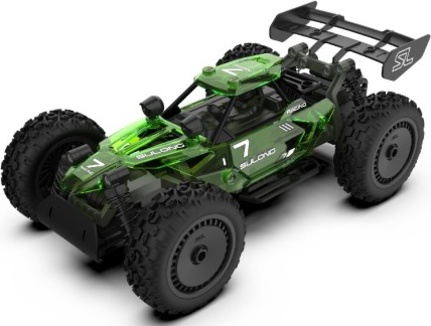 Auto RC buggy plast 22cm stavebnice 24MHz na baterie zelené