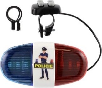 Světlo policejní na kolo plast na baterie se světlem, zvukem na kartě
