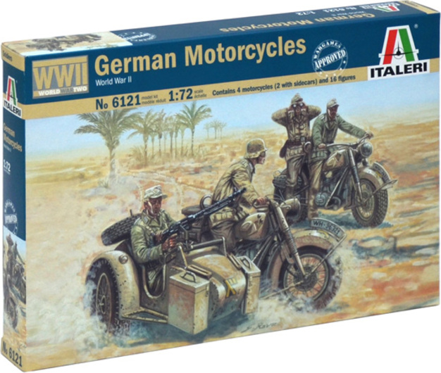 Model Kit figurky 6121 - WWII - GERMAN MOTORCYCLES (1:72)