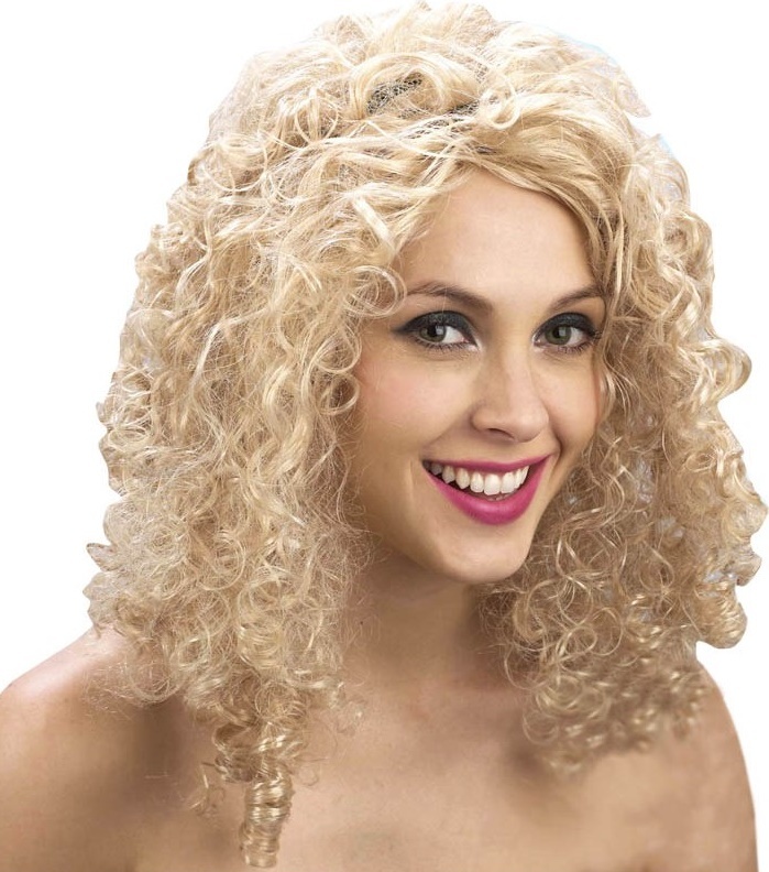 Paruka blond - kudrnaté vlasy
