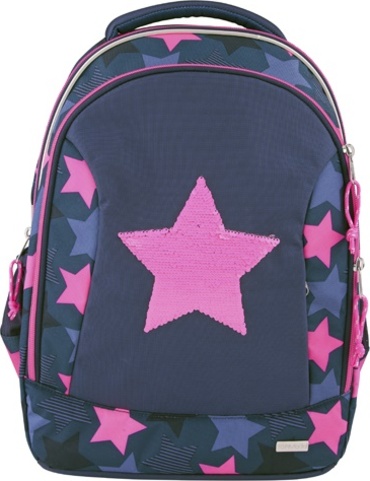 Školní batoh Top Model, Hvězda, měnící flitrový obrázek, modro-růžový