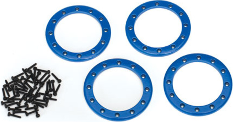 Traxxas hliníkový beadlock kroužek 2.2" modrý (4)