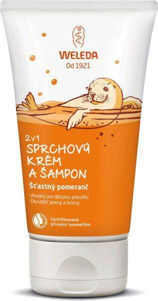 WELEDA 2 v 1 Sprchový krém a šampon, Šťastný pomeranč (150 ml)