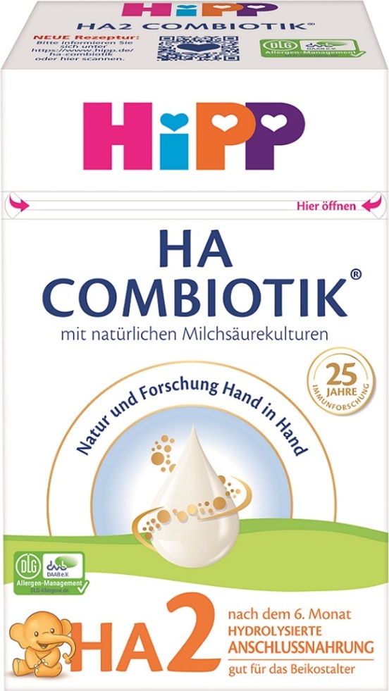 HiPP Výživa následná kojenecká mléčná HA 2 Combiotik® 600 g, od uk. 6. měsíce