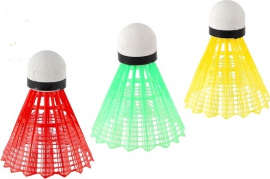 Míčky/Košíčky na badminton barevné plast 3ks