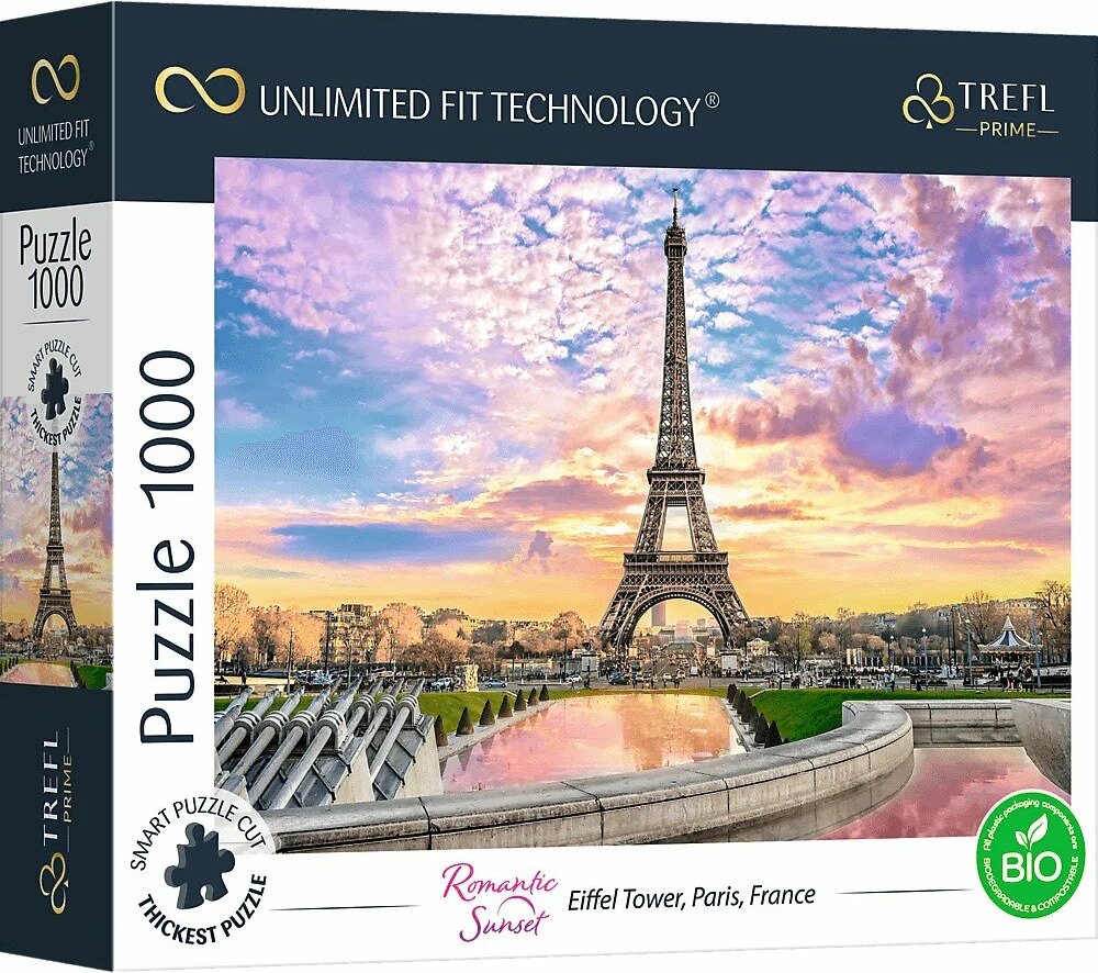 Trefl Prime puzzle 1000 UFT - Tramonto romantico: Torre Eiffel a Parigi,  Francia - Puzzle 1000d