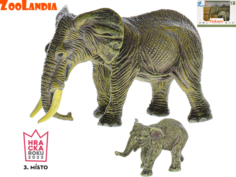Zoolandia slon s mládětem 7-11cm