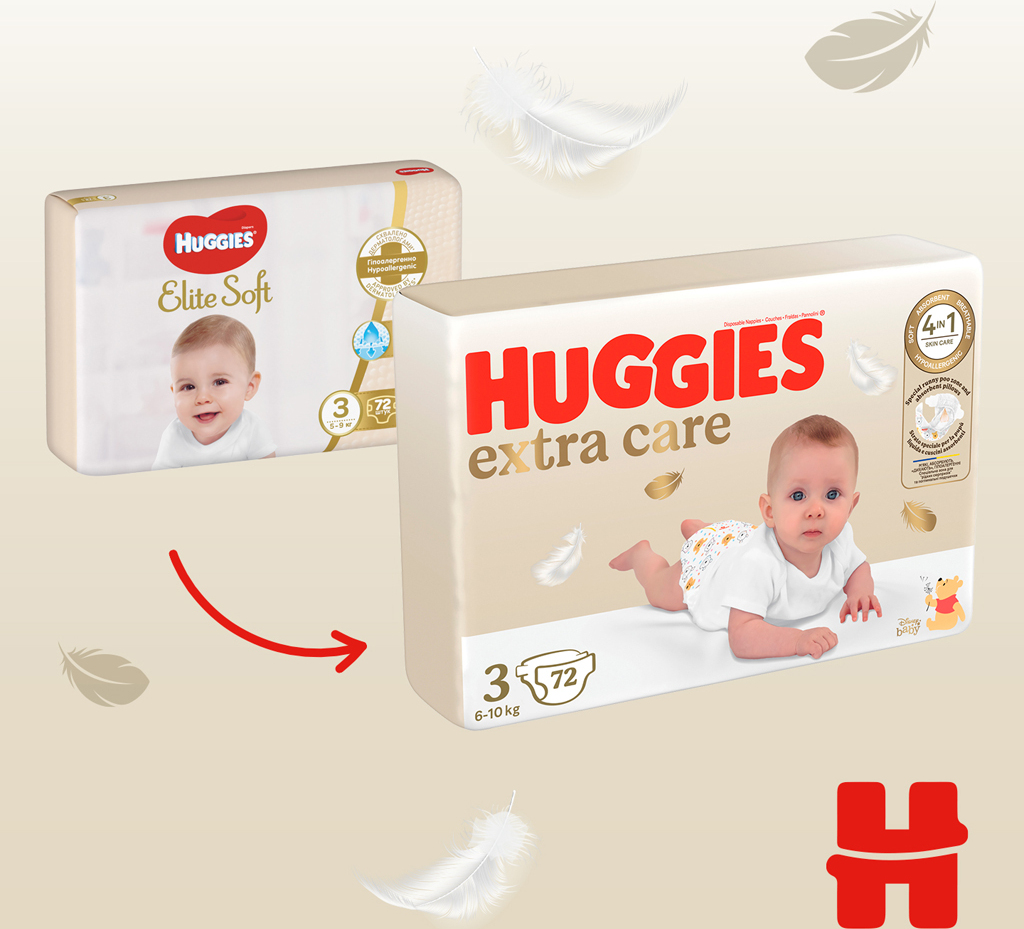 HUGGIES® Extra Care pleny jednorázové 3 (6-10 kg) 72 ks