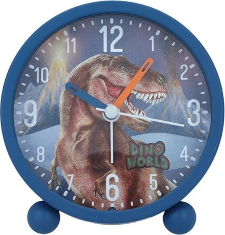 Stolní budík s osvětlením Dino World, Modrý s hnědým T-Rexem | 0412153_A