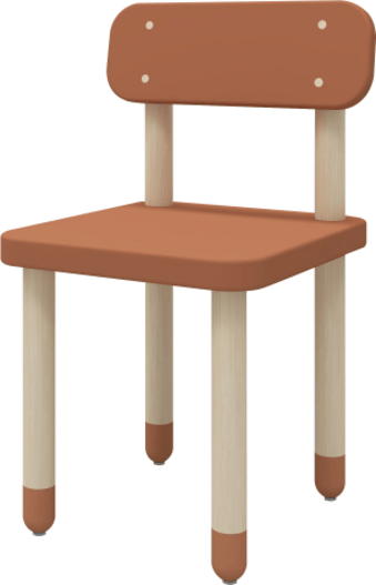 Flexa Dřevěná židle s opěradlem pro děti červená Dots