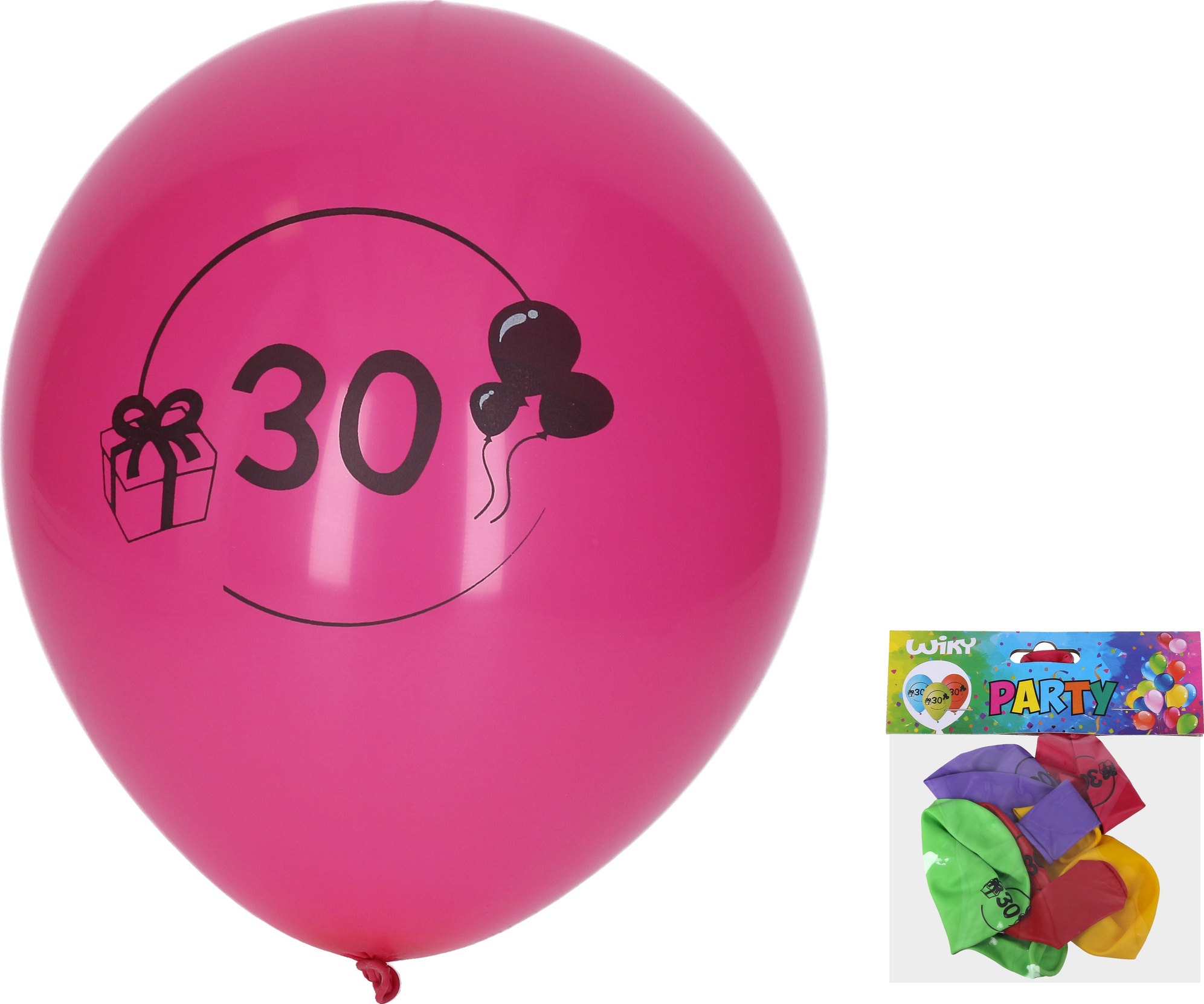 Balónek 30 cm - sada 5ks, s číslem 30