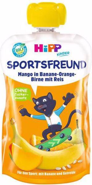 Příkrm ovocný HIPP BIO Sport hruška, pomeranč, mango, banán, rýže 120g Hipp