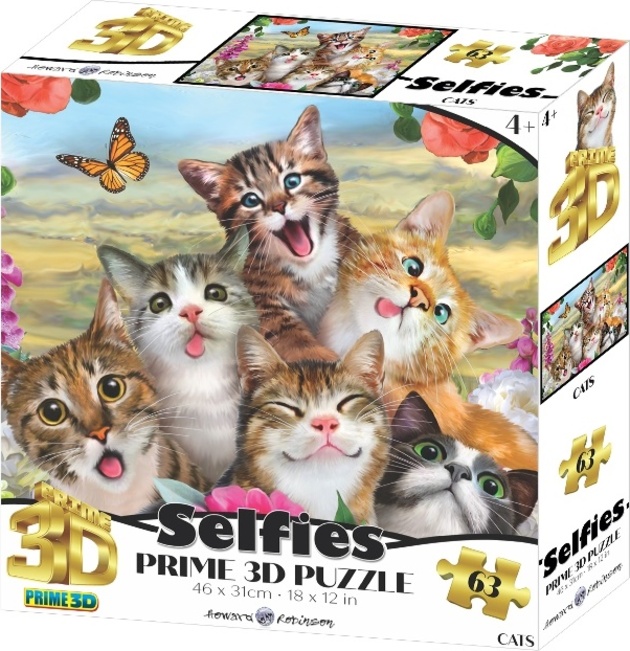 PRIME 3D PUZZLE - Kočičí Selfie 63 dílků