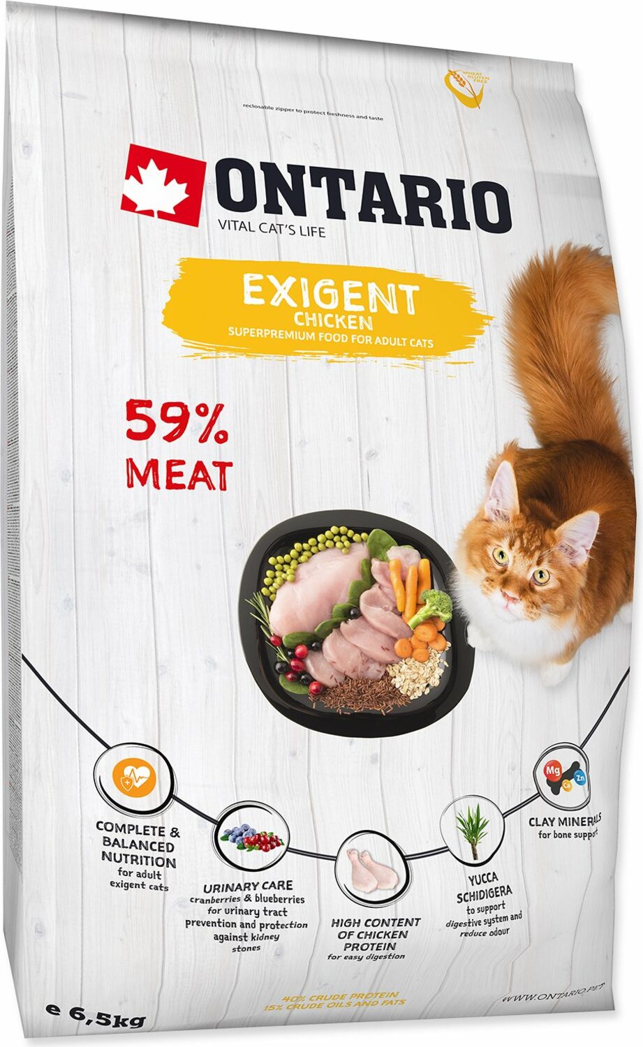Krmivo Ontario Cat Exigent 6,5kg