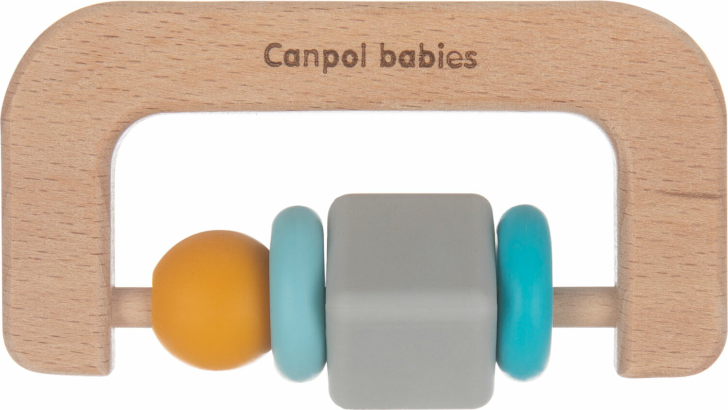 CANPOL BABIES Kousátko dřevěno-silikonové