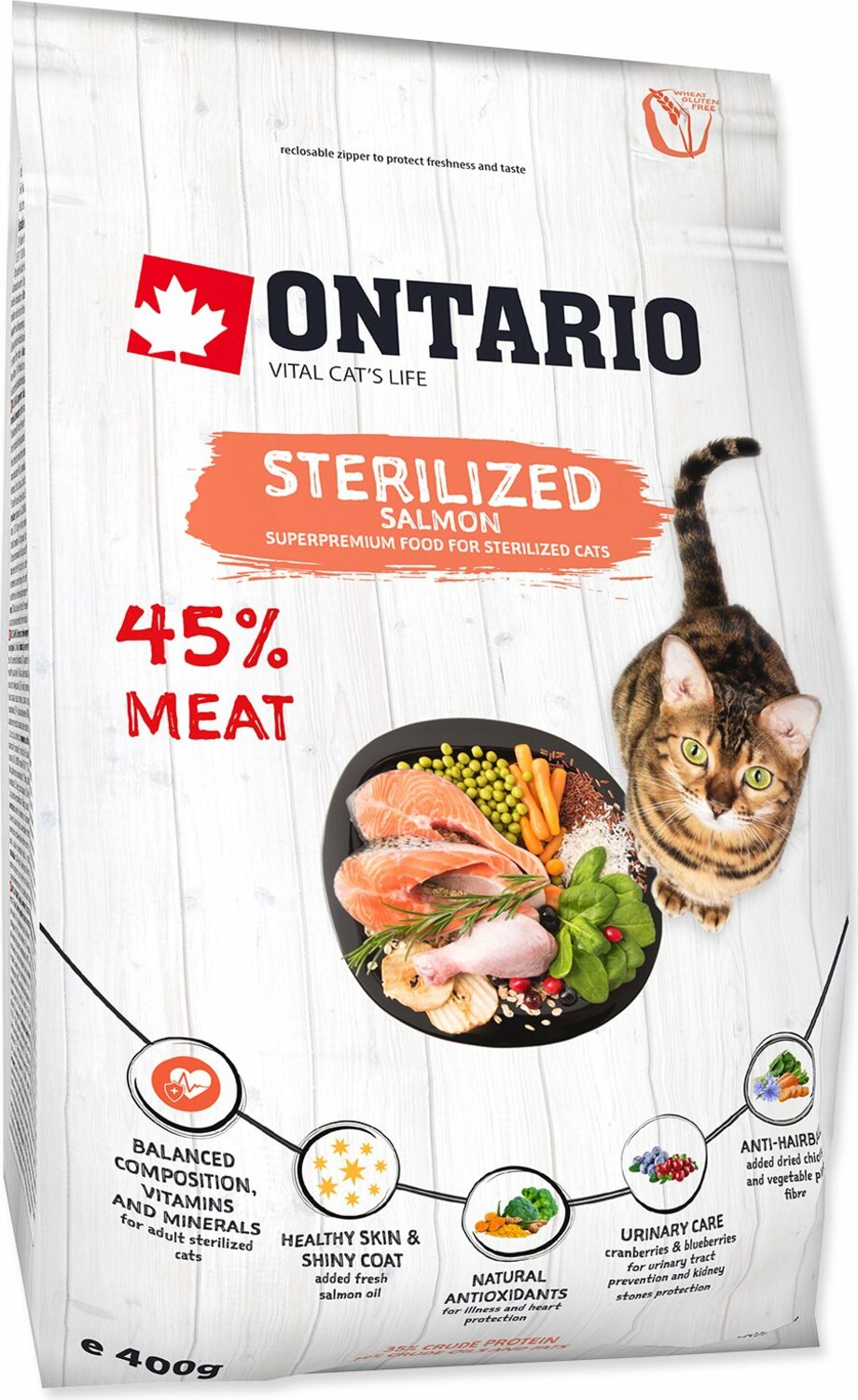Krmivo Ontario Cat Sterilised Salmon 0,4kg