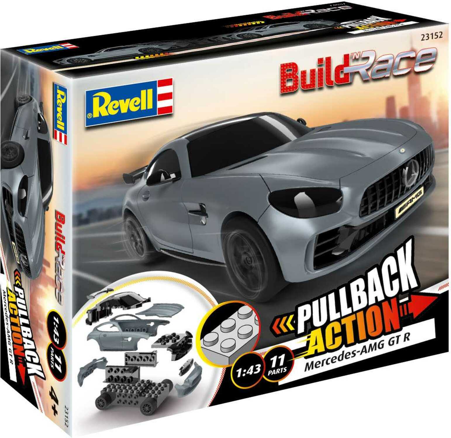Build 'n Race auto 23152 - Mercedes-AMG GT R (šedý) (1:43)