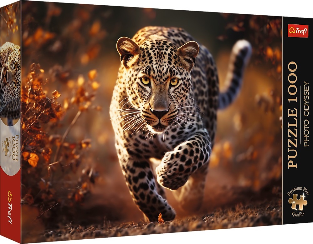 Trefl Puzzle 1000 Premium Plus - Foto Odyssey: Divoký leopard