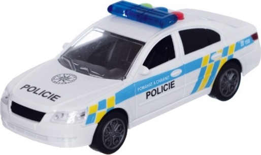Auto policie plast na baterie se zvukem se světlem na setrvačník