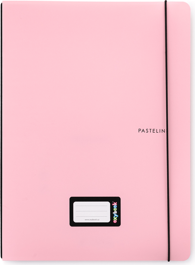 Sešit PP Oxybook, na gumičku, formát A4, 40 listů - PASTELINI růžový