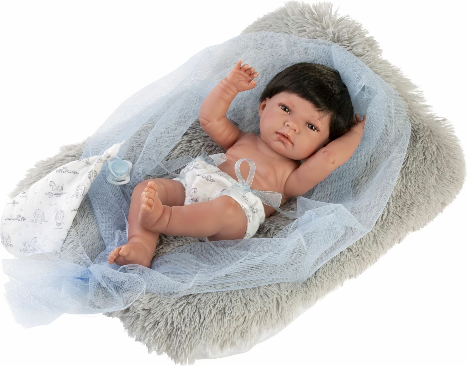 Llorens 73803 NEW BORN chlapček - realistická bábika bábätko s celovinylovým telom - 40